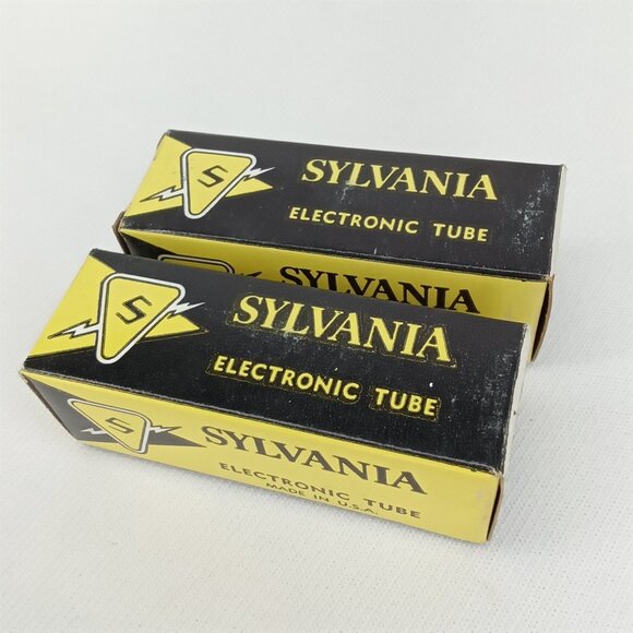 WWII Era Electronic Tube With Box Set Of 2 Sylvania Model 5ES8 NOS NIB 1940s - Picture 10 of 11